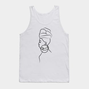 African woman line art Tank Top